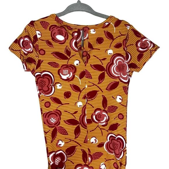 NEW Dot Dot Smile Brown Floral Flapper Dress 3/4 - Picture 6 of 9